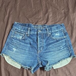 American Eagle Outfitters Women's Distressed Blue Jean Shorts